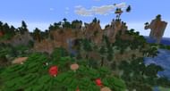 Some of the seed's floating islands (Image via Mojang)